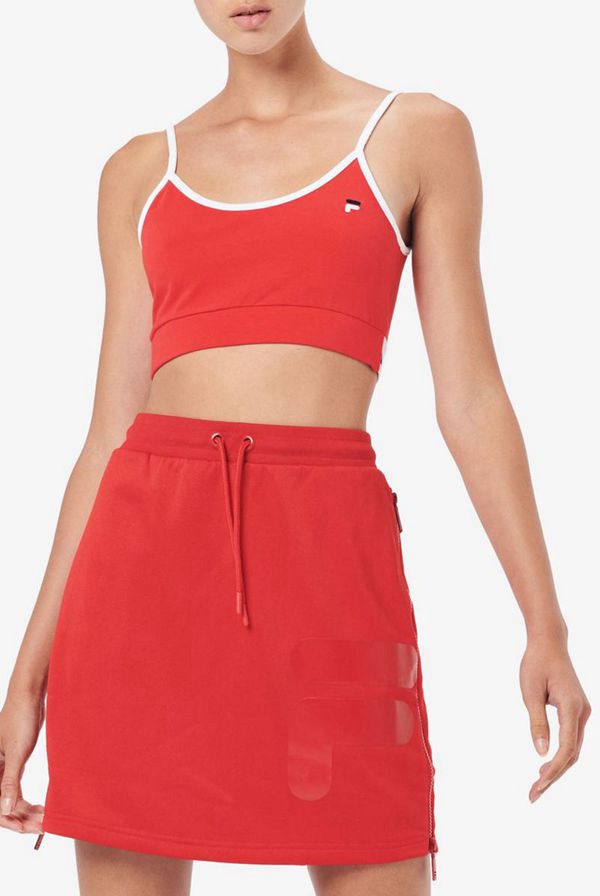 Fila Deeba Bra Women's Tops - Red/White/Navy,NZ 62-46518